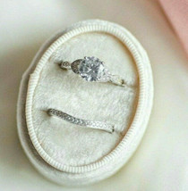 Bridal Wedding Ring Set Round 2.65Ct Simulated Diamond 14K White Gold in Size 7 - £239.88 GBP