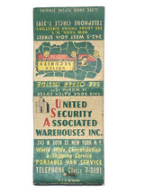 United Security New York Movers Vintage 50s Advertising Matchbook Cover Matchbox - £6.28 GBP