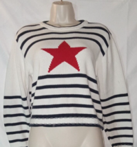 Liz Claiborne Pullover Black and White Striped Long Sleeves Sweater Sz S... - £12.49 GBP