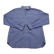 American Eagle Shirt Men Medium Blue Slim Fit Long Sleeve Button Up Camp... - $22.75