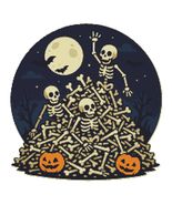 Halloween Night with Skeletons and Bones - Cross Stitch Pattern PDF  - $7.05 CAD
