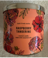 Bath &amp; Body Works White Barn RASPBERRY TANGERINE 3 Wick 14.5 Oz Scented ... - $364.88 MXN