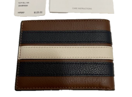 new Coach Men's SLIM BILL VAR F26171 Saddle/Midnight Nvy/Chalk F26171 N3... - $88.11