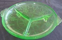 Beautiful Depression Glass Divided Dish – Federal Georgian Green – LIGHT GREEN - £38.93 GBP