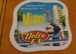 Luggage Label for Delta C5 Airlines Miami Nothing Faster, Nothing finerVG+ - €17,37 EUR