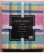 NIP Laura Ashley Saranac Fabric Tablecloth 60 x 84 Plaid Summer Pastel P... - $64.84 CAD