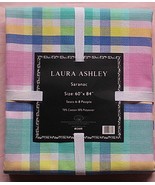 NIP Laura Ashley Saranac Fabric Tablecloth 60 x 84 Plaid Summer Pastel P... - £37.15 GBP