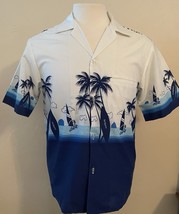 Helena’s Vintage Palms Sailboats l Tropical Hawaiian Shirt Men’s Size Small - $447.97 MXN