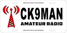 Amateur Radio Assorted Colors Custom Call Sign License Plate Car Tag White - £7.10 GBP