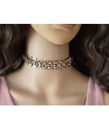 Gold &amp; Clear Rhinestone EMJ Choker Necklace - $49.10 CAD