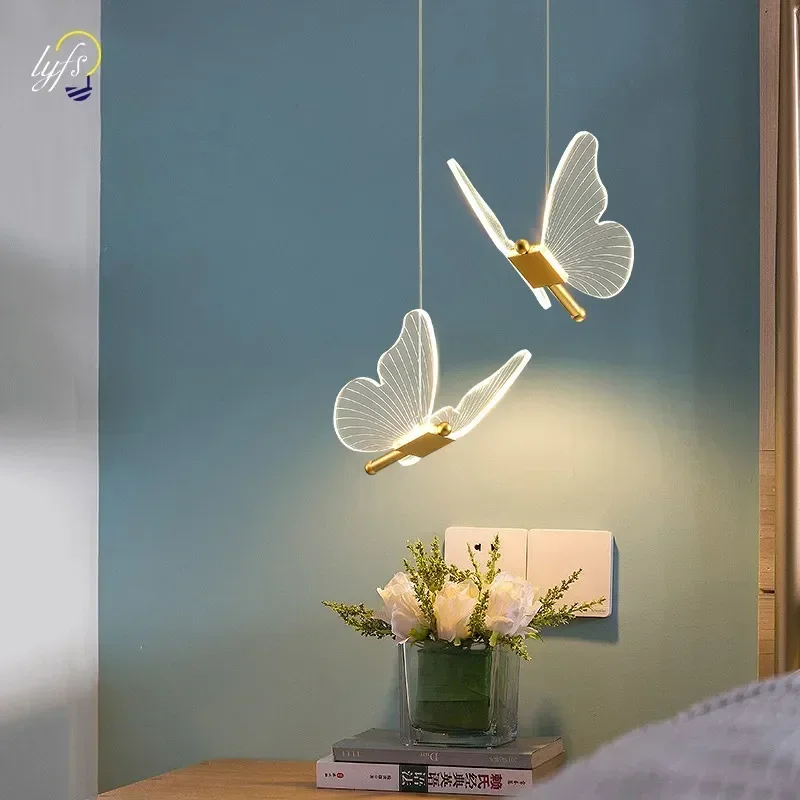 Nordic LED Butterfly Pendant Lights Indoor Lighting Chandeliers Hanging ... - $40.12+