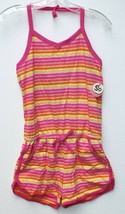 SO Girls L 14 XL 16 Striped Knit Halter Romper w/ Drawcord Shelf Bra Taffy Color - £11.18 GBP