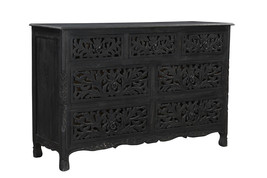 57" Black Solid Wood Seven Drawer Dresser - $36,818.54 MXN