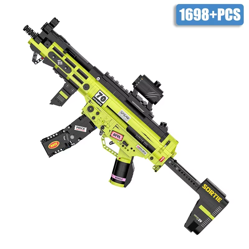 1698pcs Military Gun MP5 KRIISS Vector Submachine Gun Building Blocks Toys