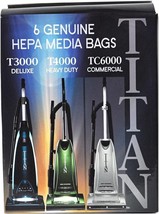 Titan T3000, T4000, TC6000 HEPA Paper Vacuum Bags TUV-H 6PK - £13.37 GBP