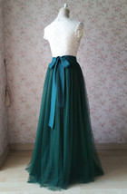 Dark Green Tulle Maxi Skirt Bridesmaid Plus Size Tulle Skirt Wedding Outfit image 6