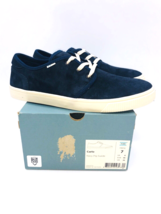 TOMS Men Carlo Casual Lace Up Sneakers- Navy Suede, US 7M / EUR 39 - $32.91