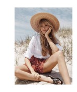 New Anthropologie x The Odells Malmo Belted Beach Shorts $248 SIZE 6 Red... - $78.77 CAD