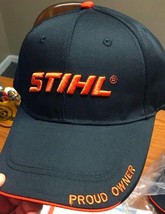 Genuine STIHL CAP Black PROUD OWNER orange embroidered logo baseball hat 8402071 - £30.75 GBP