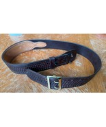 TEX SHOEMAKER &amp; SONS Brown Leather  Basketweave Holster Police Belt Sz 3... - $67.39 CAD