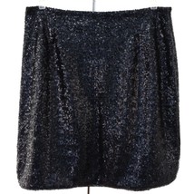 Halogen Women&#39;s Black Sequined Party Skirt size 6 Above Knee Side Zip Lined EUC - $35.61