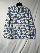 Lilly Pulitzer Elephant Print Pullover Sweatshirt - White and Blue - Size S - $35.74