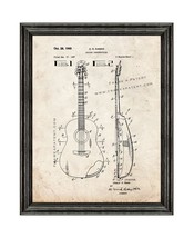 Guitar Construction Patent Print Old Look with Black Wood Frame - £19.57 GBP+
