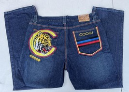 Coogi Blue Jeans Mens Size 40 X 34 Tiger Demon Embroidered Cotton Austra... - $38.69
