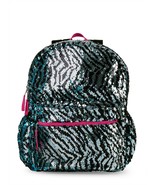 16&quot; ~ Sequin ~ Zebra Stripes Backpack ~ Wonder Nation ~ Black ~ Silver ~... - $49.11 CAD