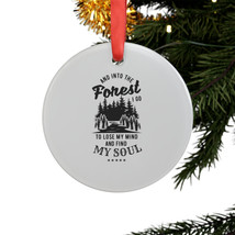 Inspirational Acrylic Ornament: &quot;Into the Forest&quot; - Black and White Winter Motiv - £15.40 GBP