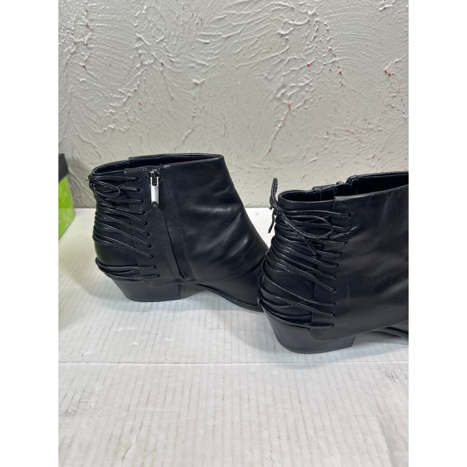 Sam Edelman Princeton Womens Black Leather Laced Back Ankle Boots Booties 7.5M Item image 6