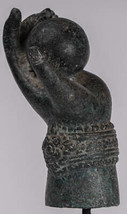 Montage Ancien Khmer Style Bronze Vishnu Main &amp; Pinda Ou Boule - 24cm/10 &quot; - £398.04 GBP