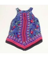 Alyx Lined Boho Women&#39;s Floral Geometric Blue Halter Top  Size Small - $308.90 MXN