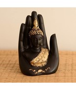Buddha Golden Palm figurine Handcrafted for decor puja meditation mental... - £26.84 GBP