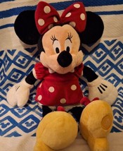 Disney Store Authentic 18&quot; Minnie Mouse Plush Stuffed Animal Red Bow  GUC - £10.14 GBP