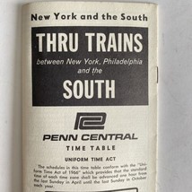 1970 Penn Central Railroad Passenger Train NY Philly South Schedule Time... - $9.95