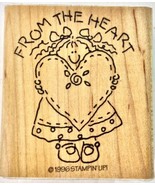 STAMPIN UP!  RUBBER STAMP From The Heart 1996 Retired Never Used - $3.56