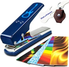 Pick-a-Palooza DIY Guitar Pick Punch with Leather Key Chain Pick Holder - Blue - £28.31 GBP