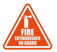 Fire Extinguisher On Board Sticker Label H184 - £1.42 GBP+
