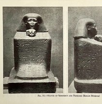 1942 Egypt Senenmut and Nefrure Statue Historical Print Antique Ephemera... - $20.98