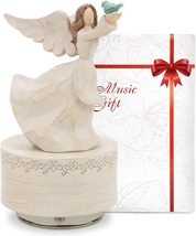 Mothers Day Gifts for Mom Women Her, Music Box, Guardian Angel Figurine, Sculpte - £34.07 GBP