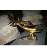 Vintage Brass Double Dolphins Statue Figurine 11 1/2&quot; Tall - £27.12 GBP