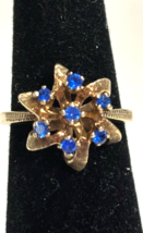 Vintage  10K Yellow Gold floral design ring signed Magnolia - $185.25