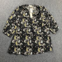 Melloday Dress Womens 1X Black Paisley Button Up 3/4 Sleeve NWT - $27.83 CAD
