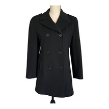 Vintage 80s Calvin Klein Double Breasted Union Label Black Peacoat Size 8 - £103.40 GBP