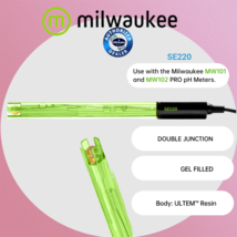Milwaukee SE220 Lab Grade Double Junction pH Probe for MW101 MW102 pH meters - £44.30 GBP