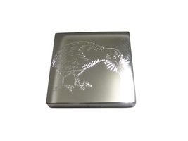 Silver Toned Square Etched Kiwi Bird Magnet - £16.02 GBP