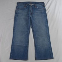 7 for all Mankind 29 Crop Light Wash Distressed Stretch Denim Womens Jeans - $14.99