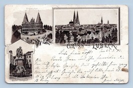Multiview Vignette Greetings From Lübeck Germany UDB Postcard M2 - £7.93 GBP