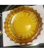 Vintage Blenko Large 10&quot; Amber Glass Ashtray Mid Century Starburst - $50.67 CAD
